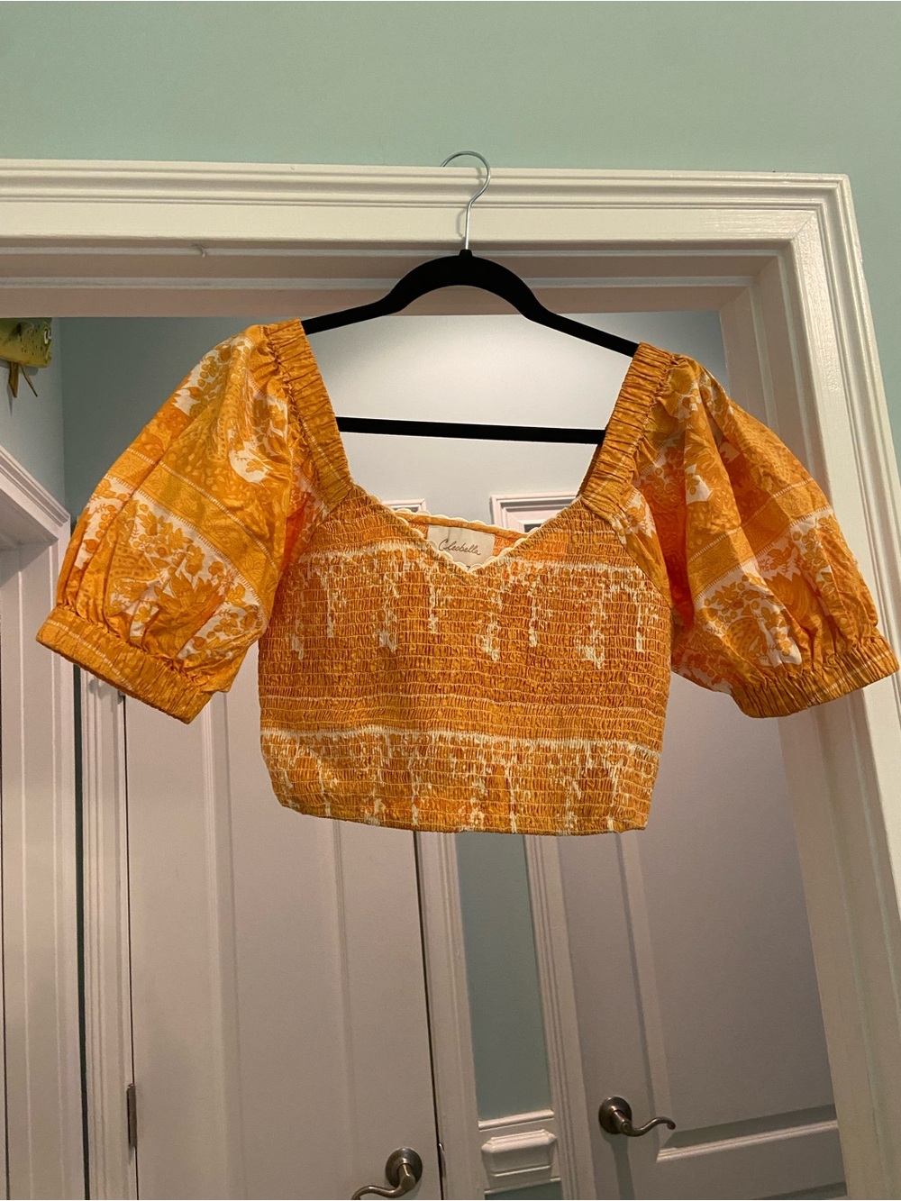 Cleobella Everly V-Neck Puff Sleeve Crop Top - Picture 4 of 8
